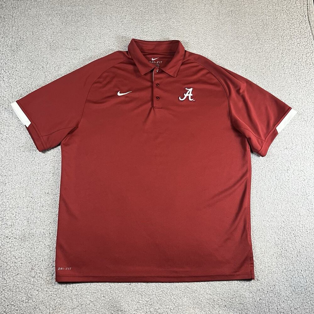 Alabama Crimson Tide Shirt Mens XL Nike Polo Golf Dri-Fit NCAA Team Performance